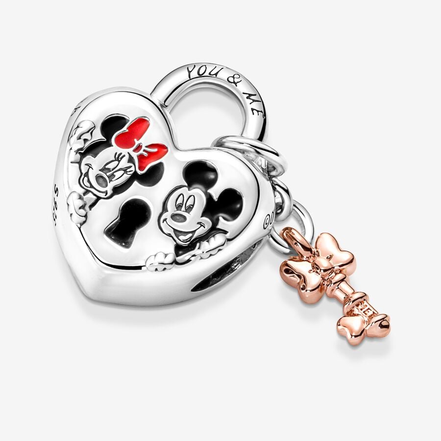 Charm Pandora Candado Mickey y Minnie Mouse