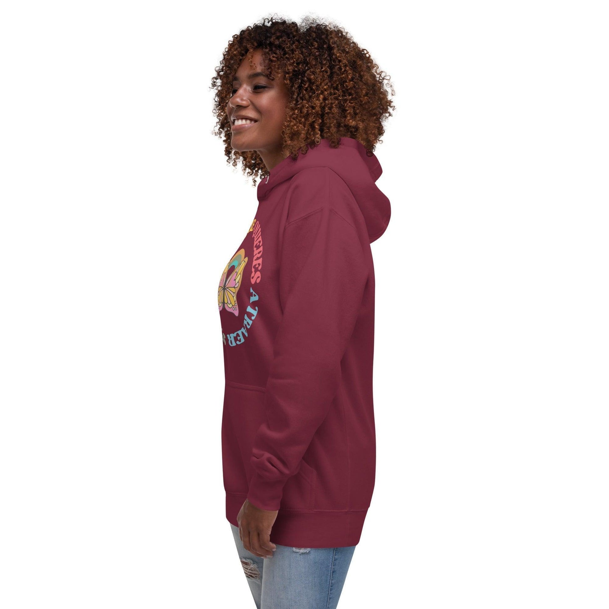 Sudadera con Capucha 'Mariposa Energética' - 100% Algodón con Bolsillo Frontal - Silvornique