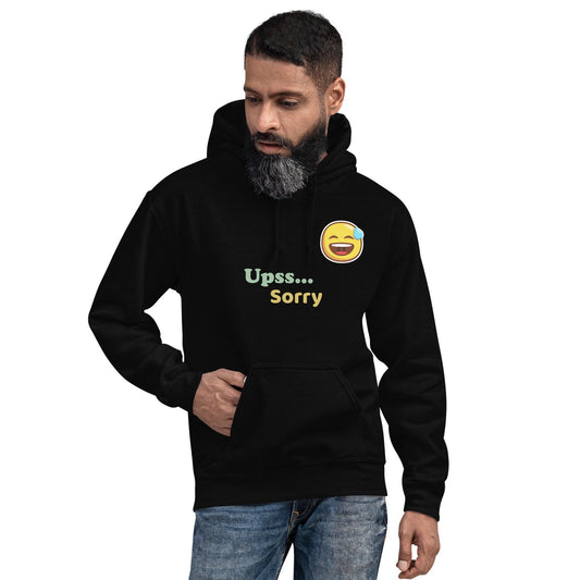 Sudadera con Capucha 'Ups Sorry' - 50% Algodón Preencogido, 50% Poliéster - Silvornique